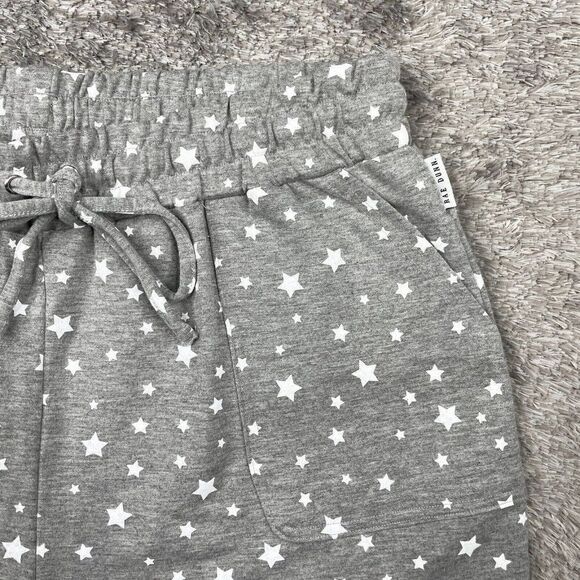 RAE DUNN Gray White Stars Pull On Lounge Shorts - Picture 3 of 7